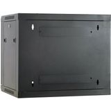 DSIT 9U wandkast met glazen deur 600x450x500mm (BxDxH) - serverbehuizing - serverrack - serverkast - 19 inch