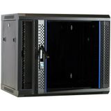 DSIT 9U wandkast met glazen deur 600x450x500mm (BxDxH) - serverbehuizing - serverrack - serverkast - 19 inch