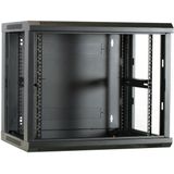 DSIT 9U wandkast met glazen deur 600x450x500mm (BxDxH) - serverbehuizing - serverrack - serverkast - 19 inch