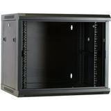DSIT 9U wandkast met glazen deur 600x450x500mm (BxDxH) - serverbehuizing - serverrack - serverkast - 19 inch