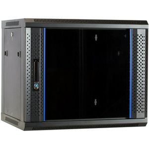 DSIT 9U wandkast met glazen deur 600x450x500mm (BxDxH) - serverbehuizing - serverrack - serverkast - 19 inch