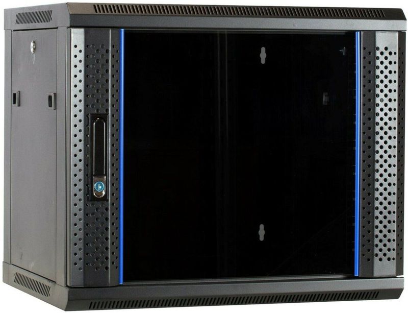 DSIT 9U wandkast met glazen deur 600x450x500mm (BxDxH) - serverbehuizing - serverrack - serverkast - 19 inch