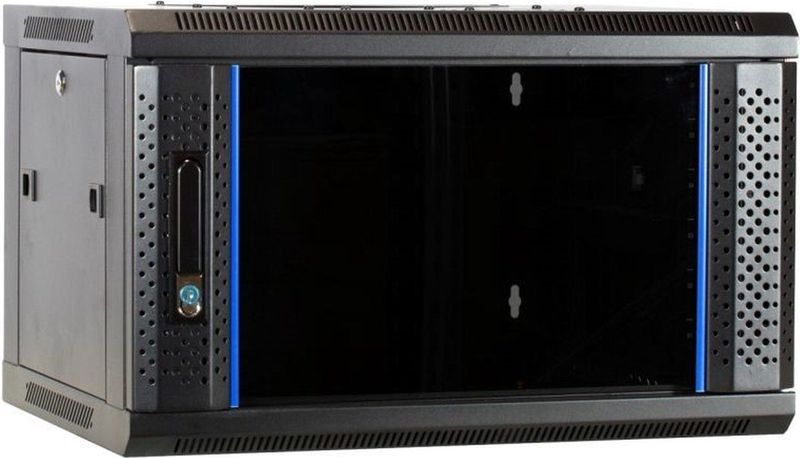 DSIT 6U wandkast met glazen deur 600x600x368mm (BxDxH) - serverbehuizing - serverrack - serverkast - 19 inch