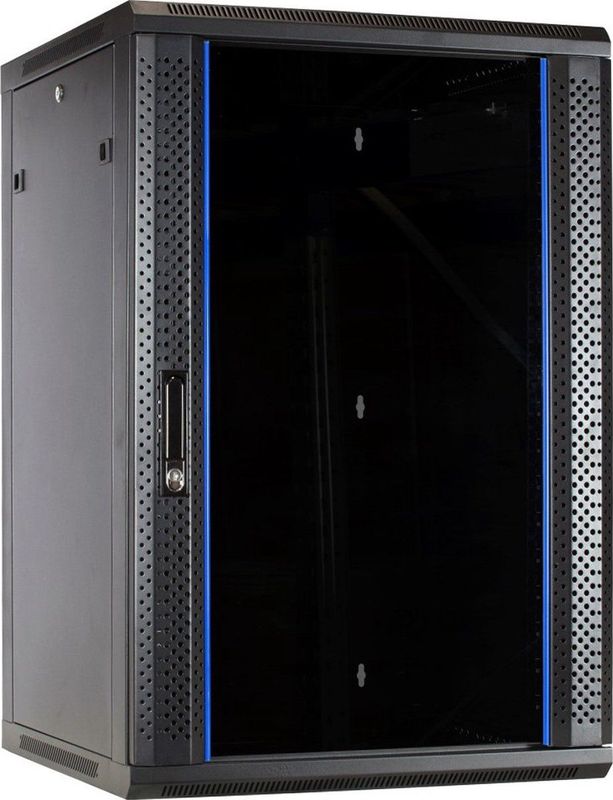 DSIT 18U wandkast met glazen deur 600x600x900mm (BxDxH) - serverbehuizing - serverrack - serverkast - 19 inch