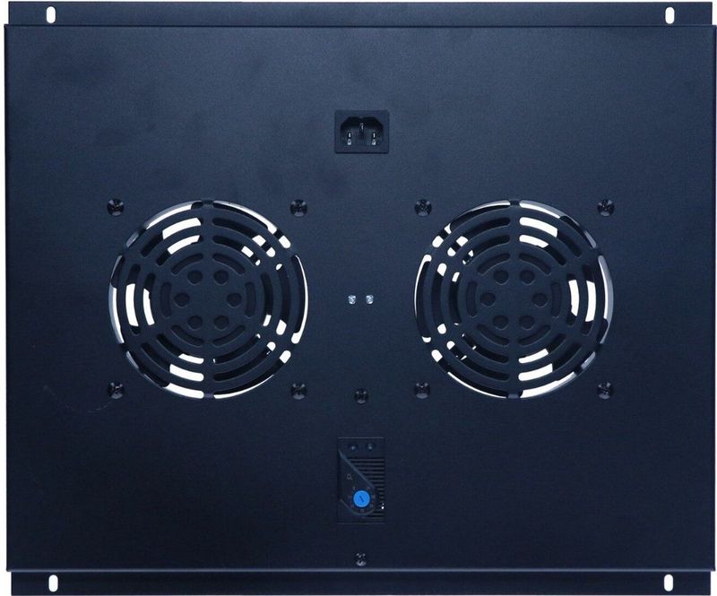 DSIT Fan-pakket met 2 ventilatoren en thermostaat geschikt voor 600mm diepe serverkasten - serverbehuizing - serverrack