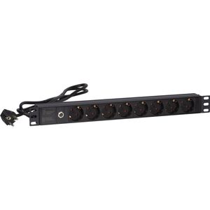 DSIT 19 inch 8 voudige stekkerdoos - Master Overload - geschikt voor serverkast - patchkast en flightcase