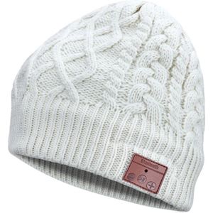 Bluetooth - Beanie - Wit - Ingebouwde Koptelefoon - Draadloos
