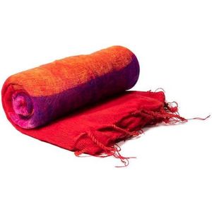 Meditatie Omslagdoek Rood met Strepen