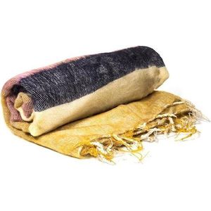 Yogi & Yogini Meditatiedeken Omslagdoek - Geel met Strepen - 200 x 80 cm - Katoen - Polyacryl - Geel