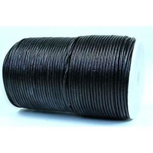 Rundleer koord zwart 50 meter - Leer - 0.2 - Zwart - L