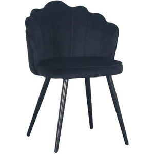 PoleWolf Crown Eetkamerstoel - Velvet - Zwart - Set van 2