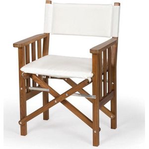 Regisseursstoel II Teak Premium met Witte kussenset