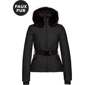 Goldbergh - Dames ski jassen - Hida Faux Border Ski Jacket Black voor Dames - Maat 38 HO - Zwart