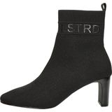 La Strada - Enkellaarsjes - Zwart - Gebreid Textiel - Imitatieleer Binnenzool