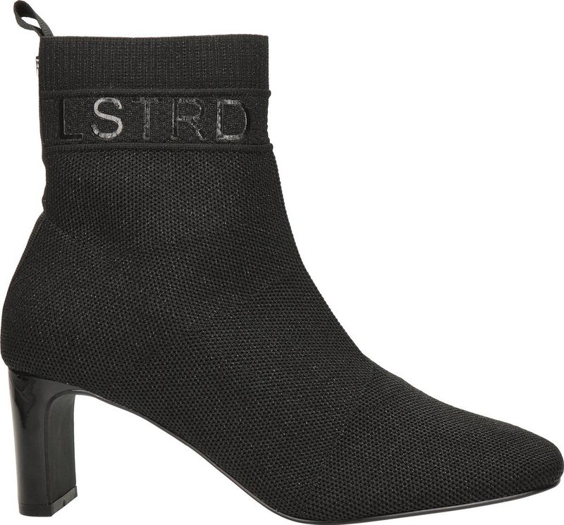 La Strada - Enkellaarsjes - Zwart - Gebreid Textiel - Imitatieleer Binnenzool