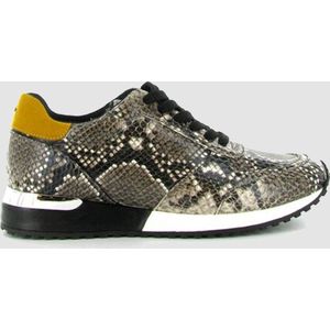 La Strada - Sneaker - Grijs Zwart - Snake Slag - Veters