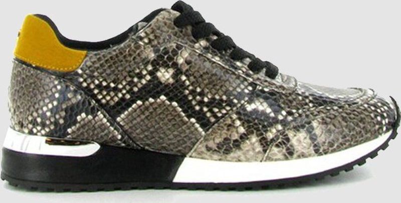 La Strada - Sneaker - Grijs Zwart - Snake Slag - Veters