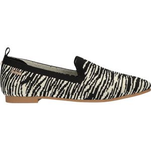 La Strada 1804422 black/beige zebra dames instappers gekleed