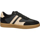 La Strada Lage Sneakers Dames - Zwart/Beige - Textiel/Synthetische Mix