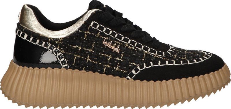 Sneaker - Zwart - Beige Accenten - Textielvoering