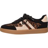La Strada Lage Sneakers Dames - Zwart/Beige - Textiel/Synthetische Mix