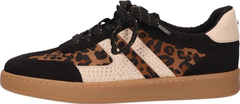 La Strada Lage Sneakers Dames - Zwart/Beige - Textiel/Synthetische Mix