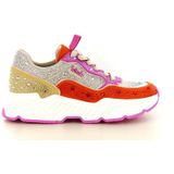 La Strada - 2211242 - Sneaker - Beige - Donkerbruin - Glinsterende Strass-steentjes