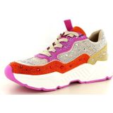 La Strada - 2211242 - Sneaker - Beige - Donkerbruin - Glinsterende Strass-steentjes