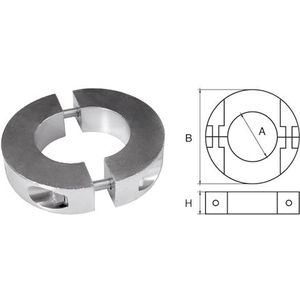 Allpa Aluminium Anode voor Ø45mm-as ringvormig/dun