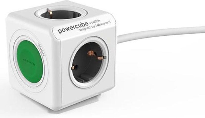 Allocacoc - PowerCube Extended +switch DE - Stekkerdoos - Zwart - 1.5 Meter Kabel
