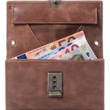 Kelnerbeurs - muntbak - 5 briefjes vakken + ritsvak - cognacbruin - LD-O604 cognac