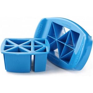 Funbites Blauwe driehoeken Fruitsnijder – 16x15x4cm | Voor het Snijden van Fruit in Hapbare Stukjes
