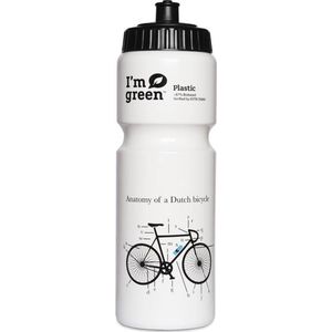 Tulper Bio Bidon 750ml, Wit Fiets