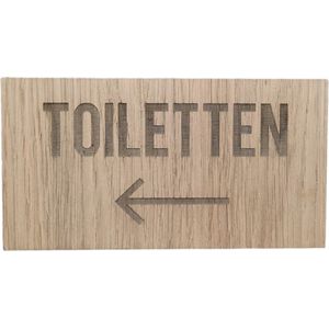 Bordje Toiletten met pijl links - klein