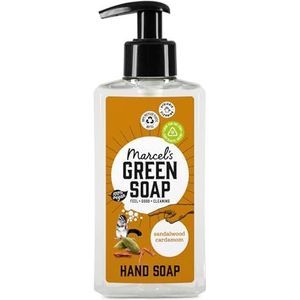 Marcel's Green Soap Savon pour les mains 250 ml - Bois de santal & Cardamome - Végétal - Respectueux de l'environnement - Bouteilles recyclées - Vegan