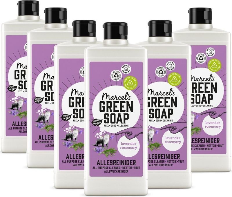 Marcel's Green Soap - Allesreinigers - 6 x 750 ml - Natuurlijke Ingrediënten - Biologisch Afbreekbaar