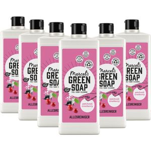 6x Marcel's Green Soap allesreiniger patchouli en cranberry (750 ml)