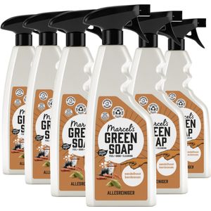 6x Marcel's Green Soap allesreiniger spray sandelhout en kardemom (500 ml)