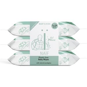 Naïf - Plastic Free Wipes voor baby & kids - 3-pack