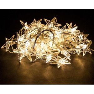 Gordijnverlichting 50 LED - Warm wit - Sterren - 90 x 200 cm - Warm white