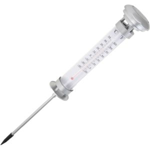 Pro Garden Tuin/buiten thermometer - met solar verlichting - 58 cm - Thermometers - Verlichting voor in de tuin