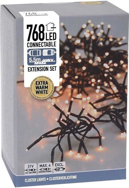 Koppelbare Clusterverlichting - 768 LED - 5.5m - extra warm wit
