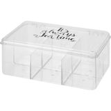 Excellent Houseware Theekist - 22 x 15 x 9 cm - kunststof - 6-vaks - theedoos