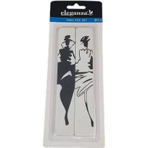 Nagelvijl dubbelzijdig - Wit - Set van 2