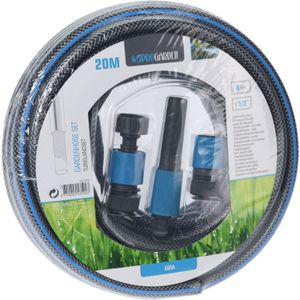 Complete tuinslang set met verbindingsstukken en sproeikop - Tuinier/tuin benodigdheden