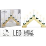 Christmas Decoration kaarsenbrug - 41 x 5 x 31 cm -hout - goud -7 leds