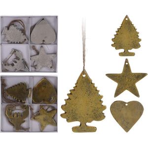 Hangdeco Aluminium set 4st zilver Metaal Marleyn Kersthanger