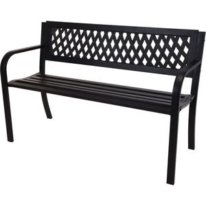 ProGarden Tuinbank 119x50x75 cm - Staal Zwart - Weerbestendig en Onderhoudsarm
