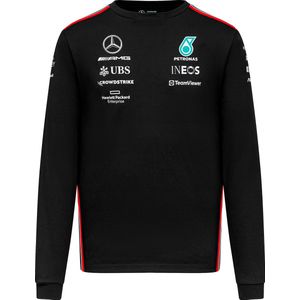 Mercedes Longsleeve Teamline T-shirt zwart 2023 Lewis Hamilton - George Russel - Formule 1
