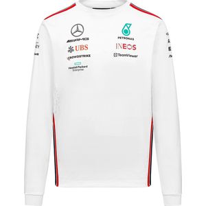 Mercedes Longsleeve Teamline T-shirt wit 2023 - Lewis Hamilton - George Russel - Formule 1